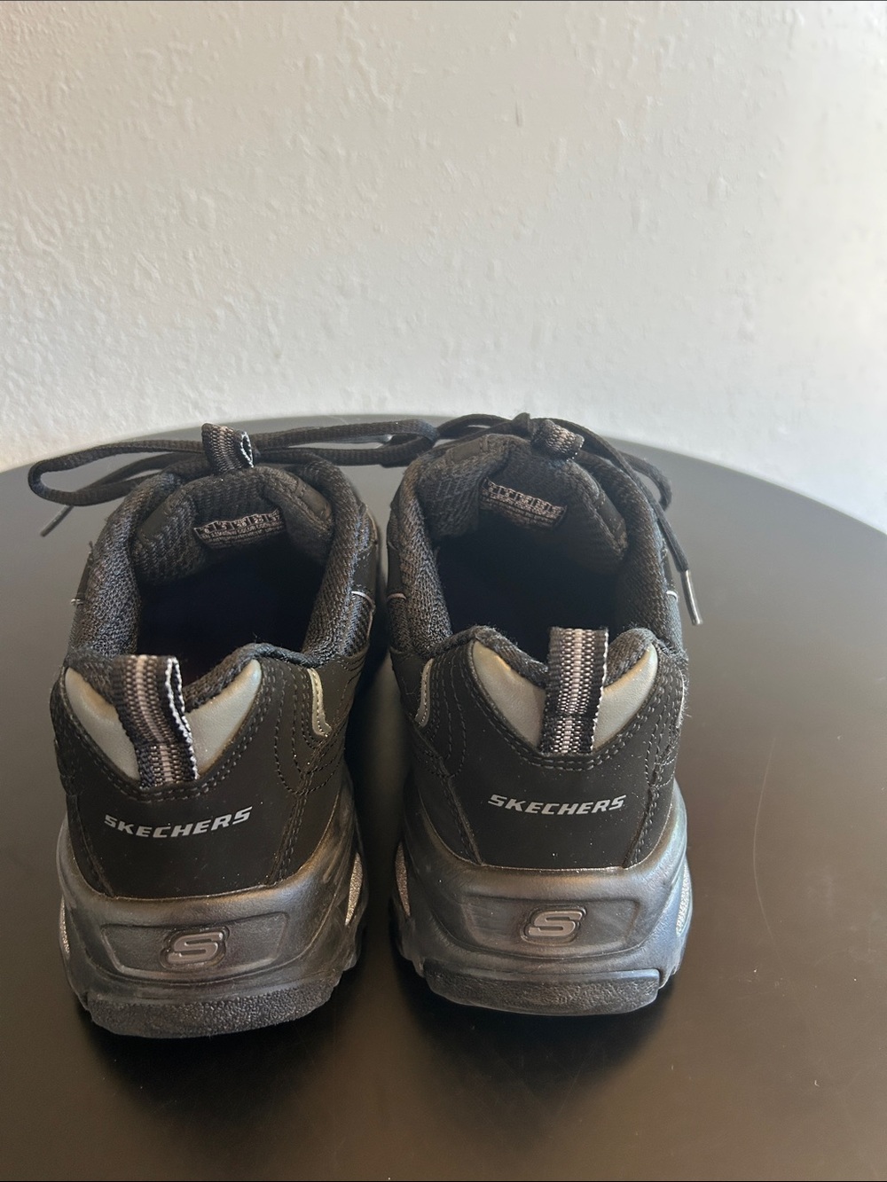 Skechers Black Suede Lace-Up Platform Sneakers - Picture 4 of 7
